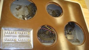 Asbestos wiring in a stove