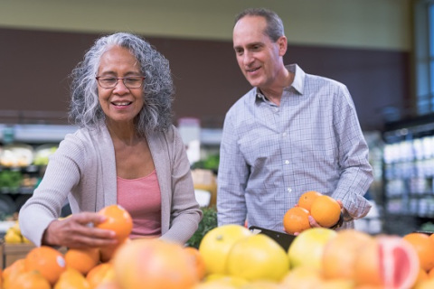 Couple Grocery Shopping Together