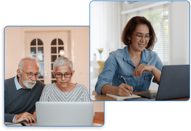 people watching webinar on laptops